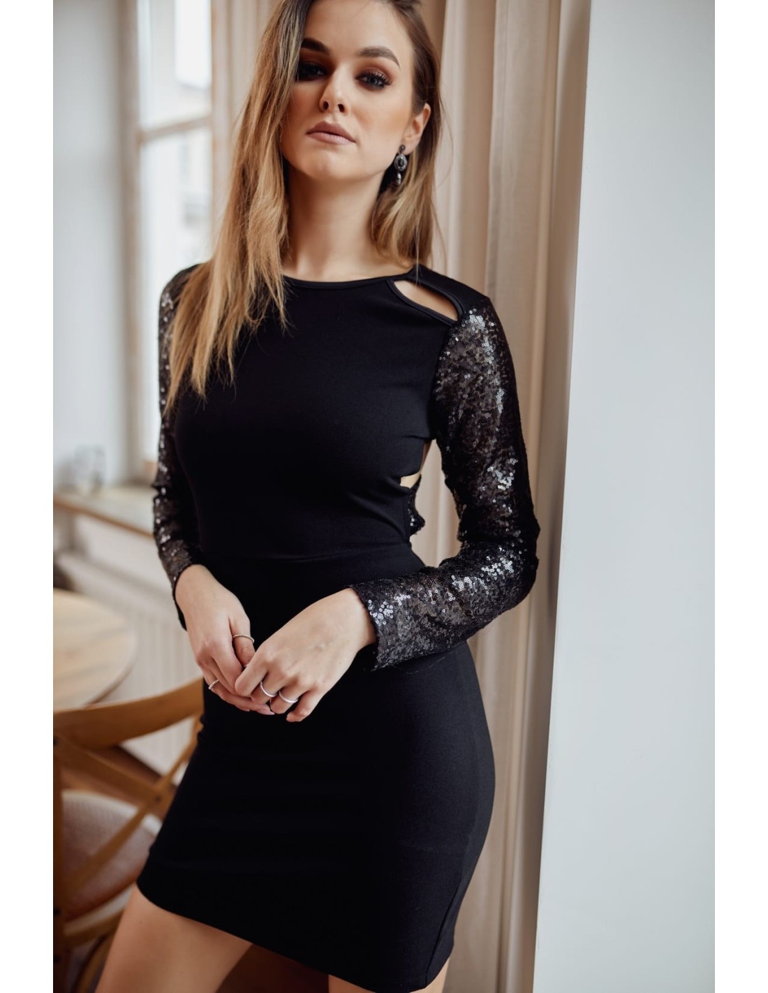 Rochie neagra eleganta mulata 0227 - Magazin online - Boutique